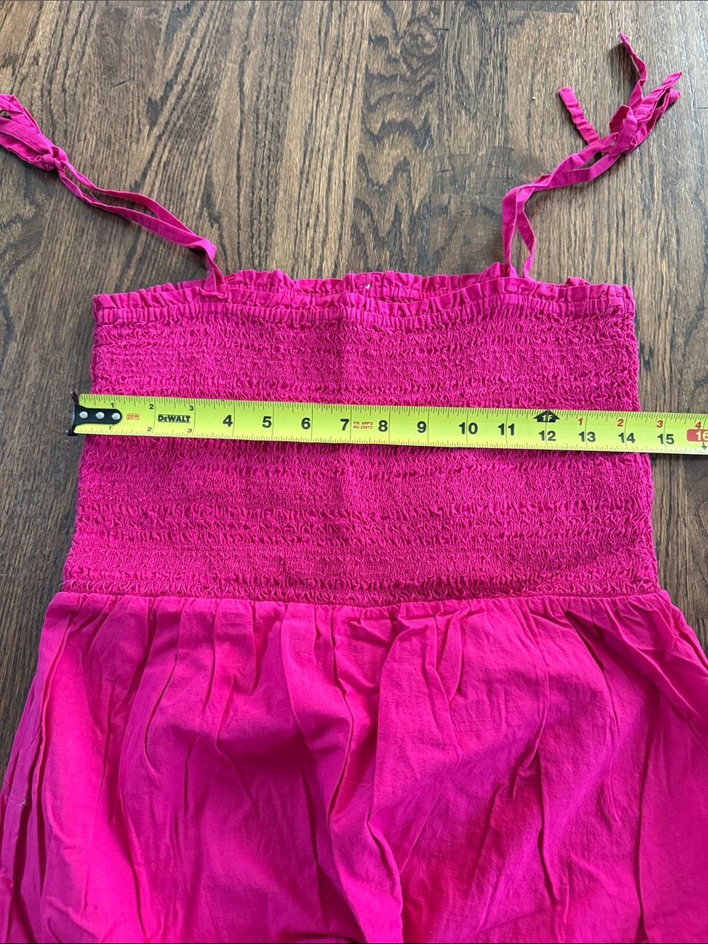 LOFT Bright Pink Smocked Smocked Eyelet Dress - Picture 9 of 9